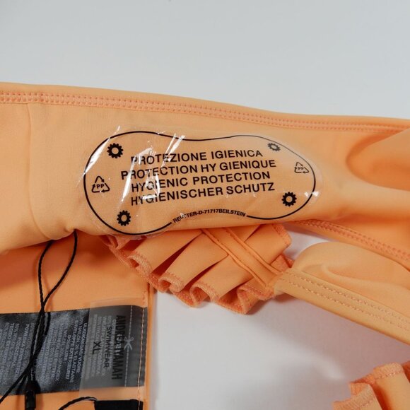 Andrea Iyamah Mulan Swim BIKINI BOTTOM Ruffled Size XL Apricot Peach Orange NEW - Picture 13 of 15